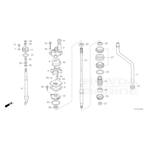 06 Vandpumpe &amp; drivaksel