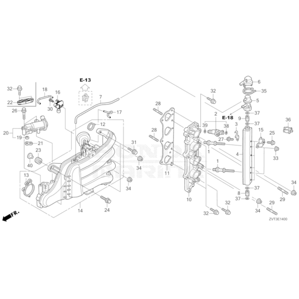 13 Indsugningsmanifold &amp; dyser