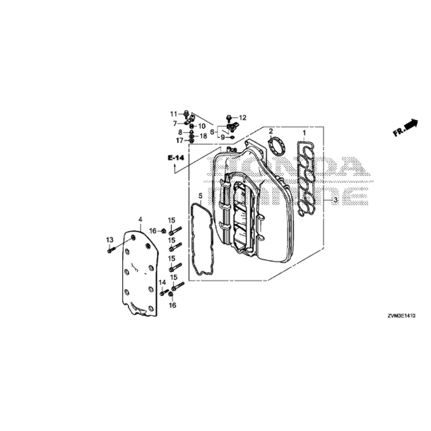 14 Indsugningsmanifold