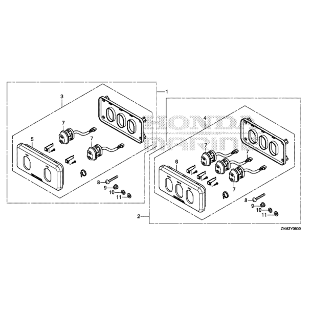 26 Kontaktpanel (power tilt)