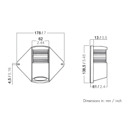 Aquasignal 25 top/dk Sort 12V
