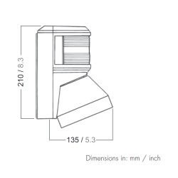 Aquasignal 43 top/dkslys Hvid 12/24V