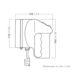 Aquasignal Sgelygte Sort 12V/50W halogen