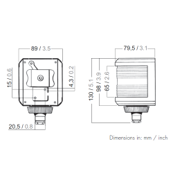 Aquasignal 40 2-farvet stb/bb Sort 12V