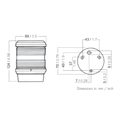 Aquasignal 40 3farvet Sort 12V