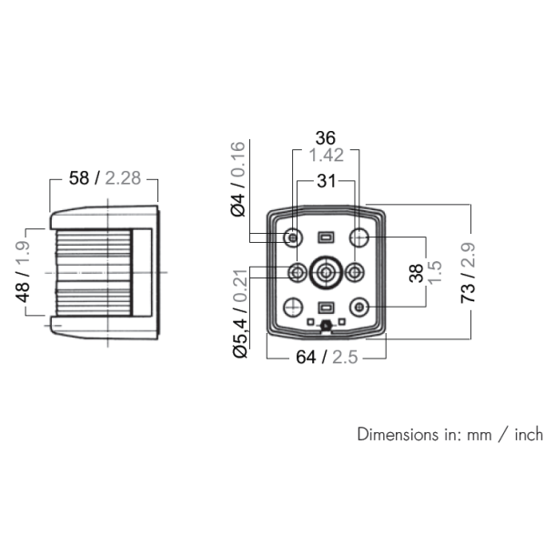 Aquasignal 25 top Hvid 12V