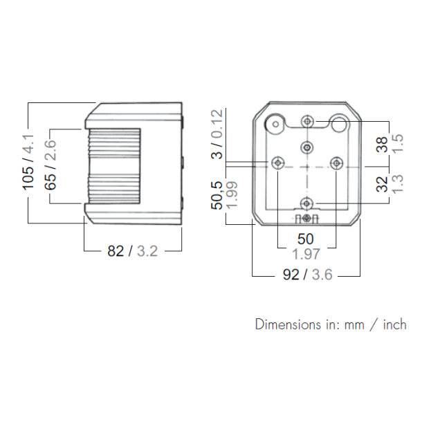 Aquasignal 41 top Hvid 12V