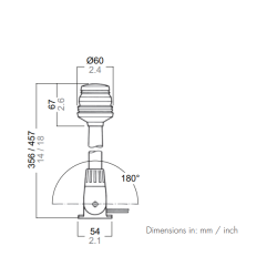 Aquasignal 20 360gr foldbar Sort 12V