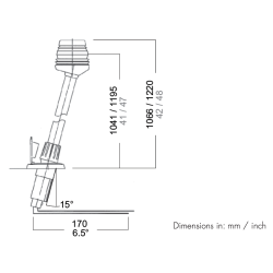 Aquasignal 20 360gr med kobling Sort 12V
