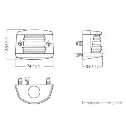 Aquasignal 20 agter Hvid 12V