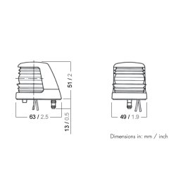 Aquasignal 20 top Sort 12V