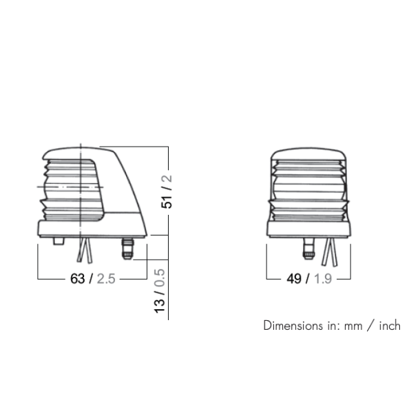 Aquasignal 20 bb Sort 12V 