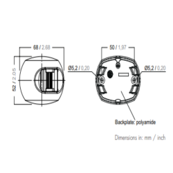 Aquasignal 34 agter Hvid 12/24V