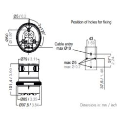 Aquasignal 34 top Hvid 12/24V