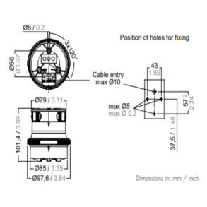 Aquasignal 34 top Hvid 12/24V