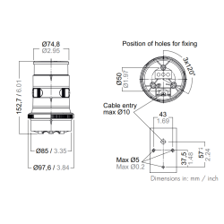 Aquasignal 34 top/anker Sort 12/24V