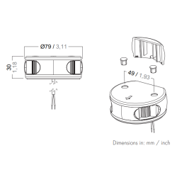 Aquasignal 34 2-farvet Hvid 12/24V