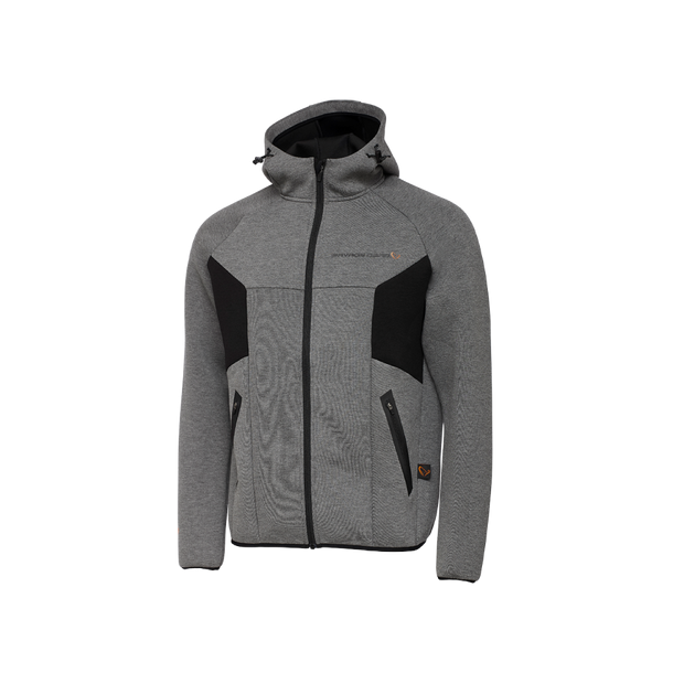 Tec-Foam Zip Hoodie, Dark Grey Melange