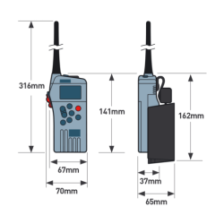 Ocean Signal SafeSea V100 GMDSS VHF Radio m. "headset stik", Ekstra Batteri og Ladestation 720S-00632