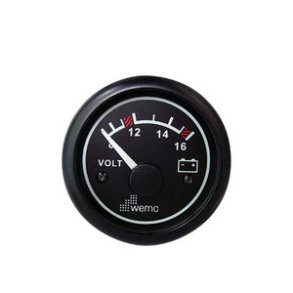 Wema Voltmeter 8-16 Volt DC Sort