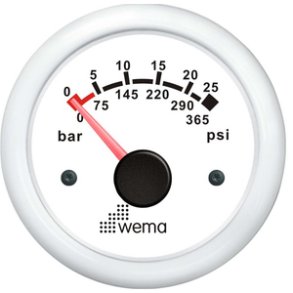 Wema Olietryk instr. 25 bar Hvidt