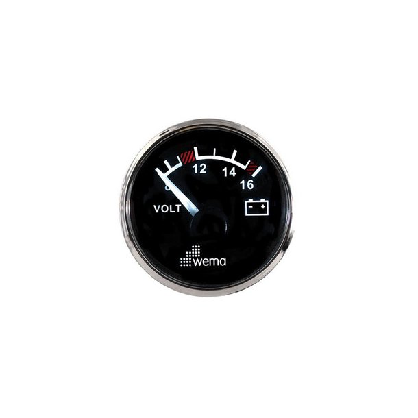 Wema Voltmeter 12 Volt Sort RF