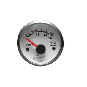 Wema Voltmeter 12 Volt Hvidt RF