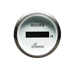 Wema Timet�ller LCD 12/24 Volt Hvidt RF