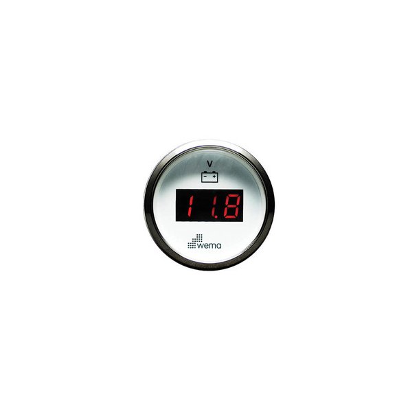 Wema Digit Voltmeter 12-24 Volt Hvidt RF