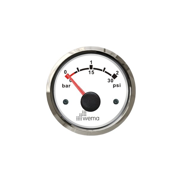 Wema Turbotryk instrument 0-2 bar Hvidt RF