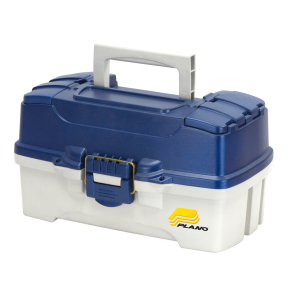 Grejboks med to bakker, Bl�metallic/Offwhite